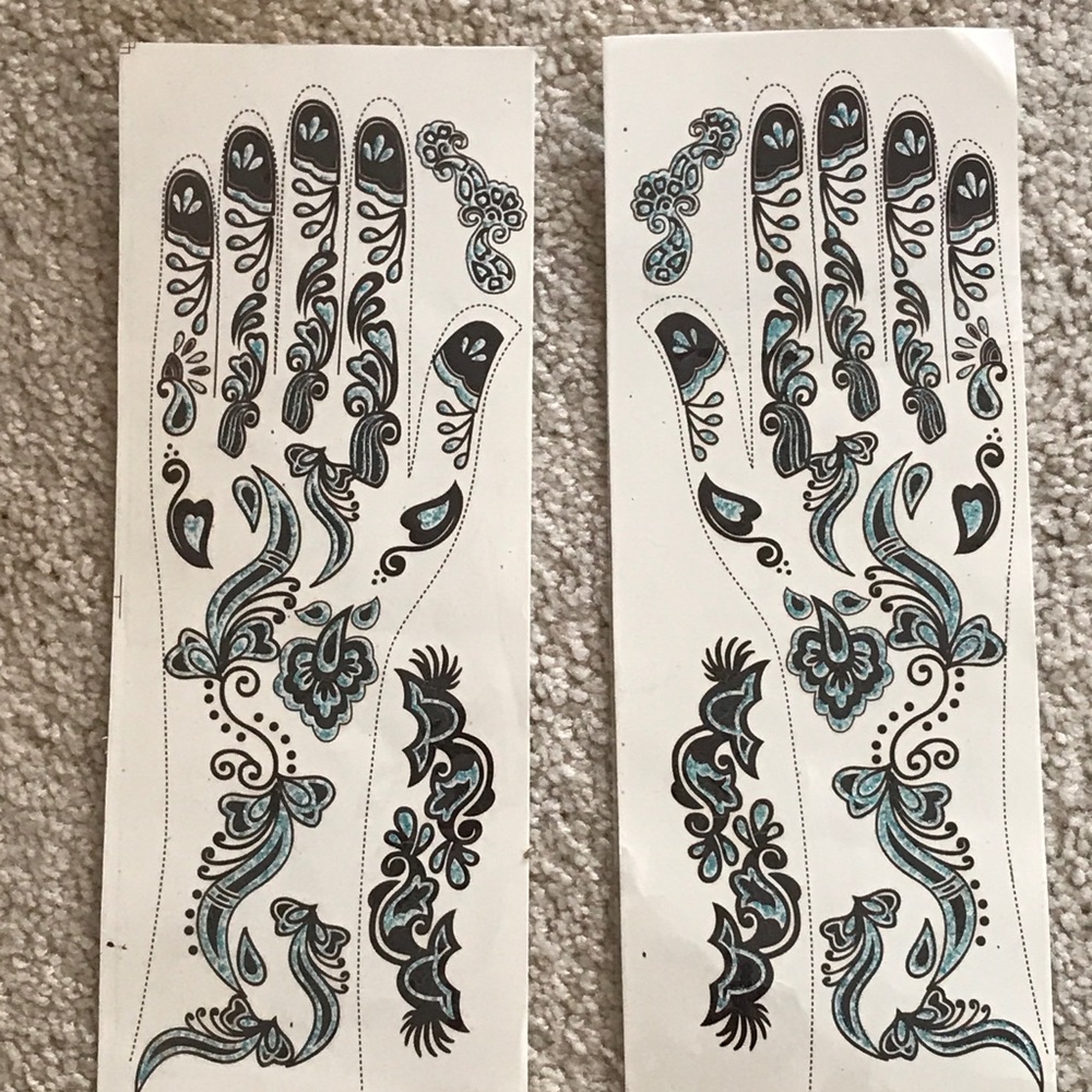 Glitter Mehndi Henna temporary body Tattoo hands